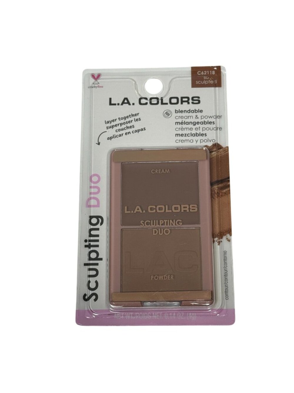 LA Colors Sculpting Duo Cream Powder Contour So Sculpted Blendable Makeup
